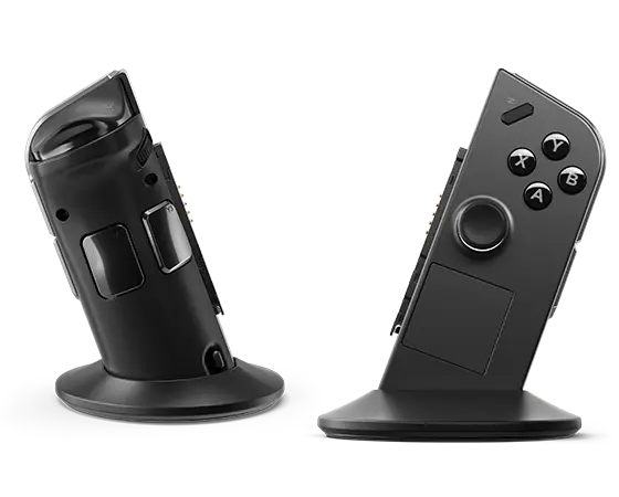 Front and rear view of Legion Go handheld right controller on base