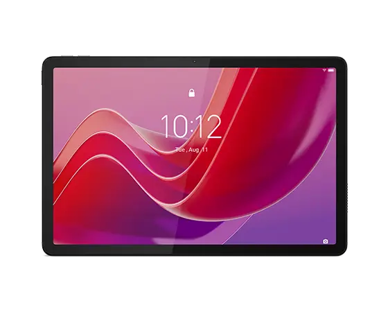 Front-facing view of Luna Grey Lenovo Tab M11 tablet lock screen