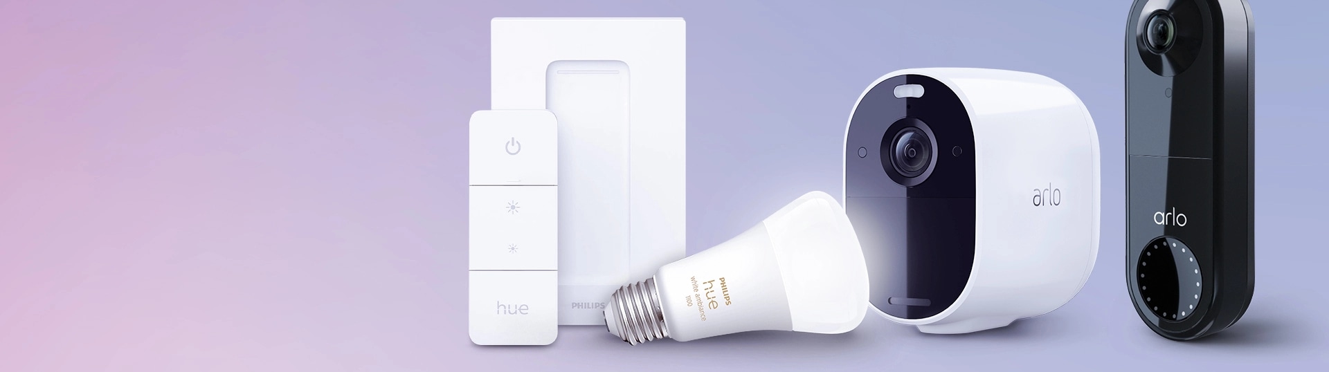 smart home essentials smart lighting philips hue smart security arlo doorbells