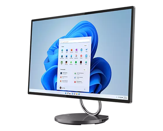 Yoga AIO 9i Gen 8 facing left with display on