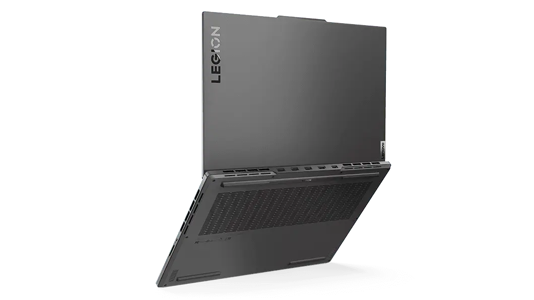 Back right angle view of the Lenovo Legion Slim 7i Gen 8 (16, Intel) opened past 90 degrees