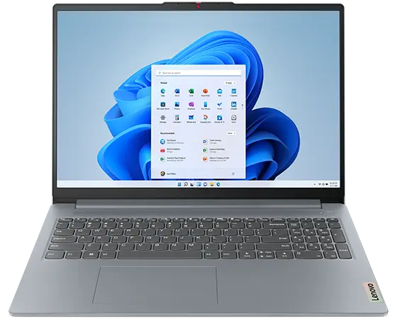 Front facing view of the Lenovo IdeaPad Slim 3 Gen 8, 16-inch AMD laptop 