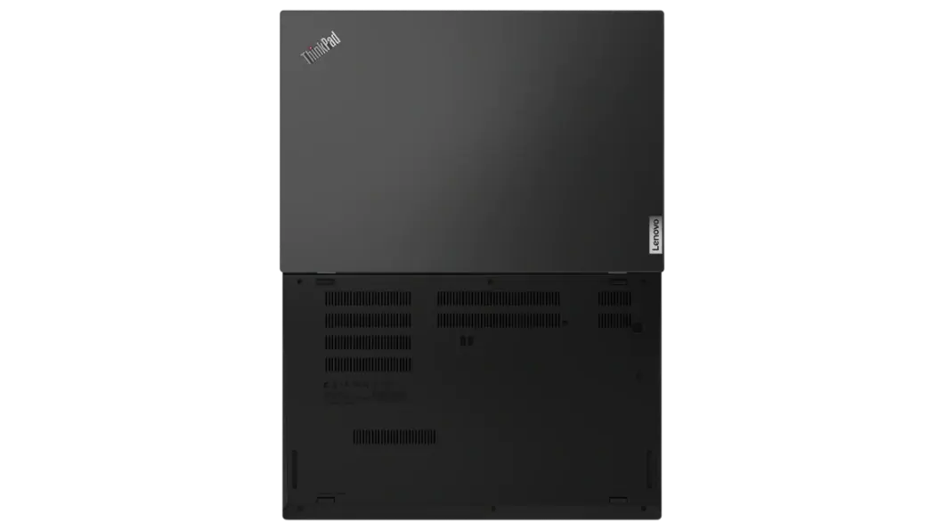 Imagen de la parte posterior de la laptop ThinkPad L15 2da Gen (15.6”, AMD), abierta a 180°
