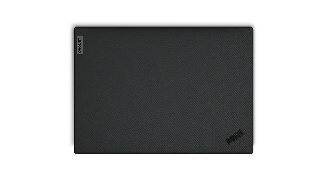 Imagen de la tapa opcional de la laptop workstation ThinkPad P1 4ta Gen de fibra de carbono texturizada