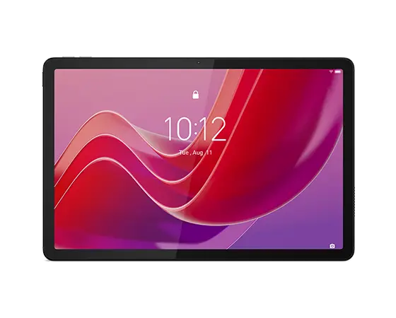 Vorderansicht des Luna Grey Lenovo Tab M11 Tablets mit Sperrbildschirm