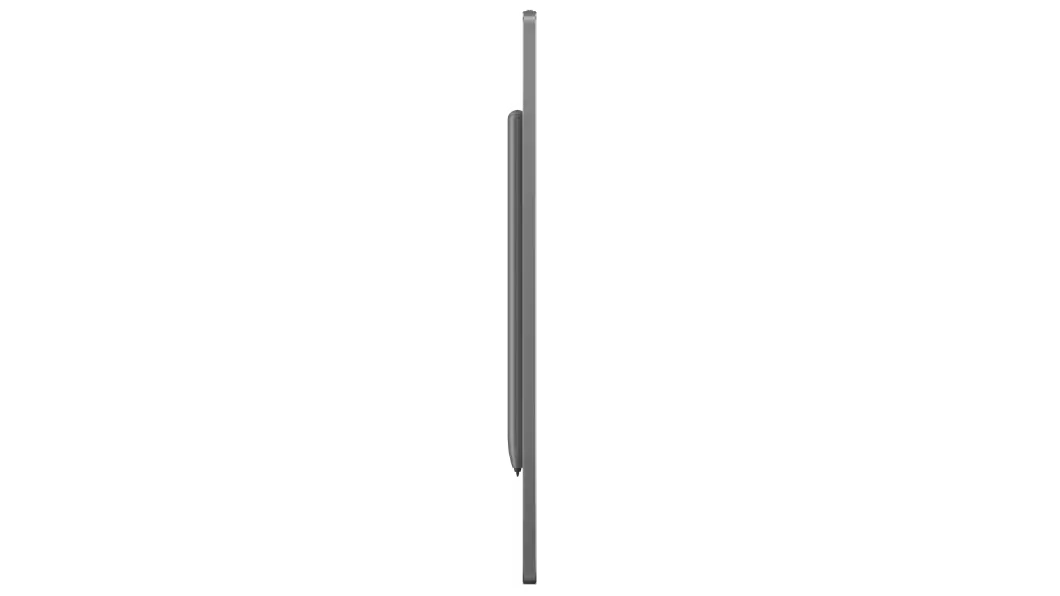 Side profile of Lenovo Smart Paper E-Ink reader, laid flat, showing left side