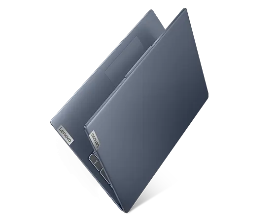 Slightly open IdeaPad Slim 5i laptop facing up showing off thin design