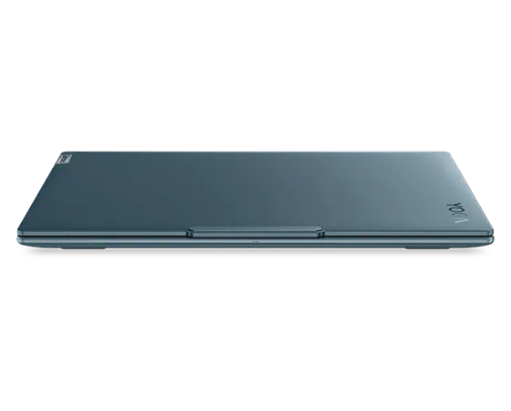 Vista frontal de un Lenovo Yoga Pro 9i Gen 9 (16 Intel) cerrado en color Tidal Teal