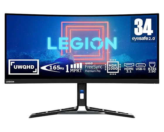Lenovo Legion Y34wz-30 34" UWQHD-Pro-gamingbeeldscherm (Mini-LED VA, 165Hz, 1ms MPRT, USB-C, FreeSync Premium Pro, G-Sync, TrueSplit)