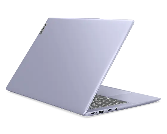 Lenovo IdeaPad Slim 5i Gen 9 (14&quot; Intel) laptop – Cloud Grey – left-rear view, lid partially open