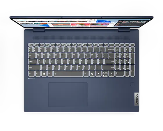 Top view of cosmic blue Lenovo IdeaPad 5 2-in-1 Gen 9 (16” Intel) keyboard