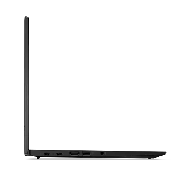 Lenovo ThinkPad T14s laptop: Left profile, lid open