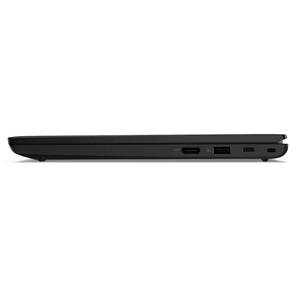Front side of Lenovo Thinkpad L13 Gen4 with cover closed, showing top of Communications Bar.