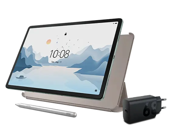 Lenovo Tab P12 with Matte Display (8GB 128GB) (Wifi) - Sage Green + Pen, Folio (Oat) & Charging Adaptor Processador MediaTek Dimensity 7050 (2,60 GHz )/Android 13 or Later/128 GB UFS 2.2