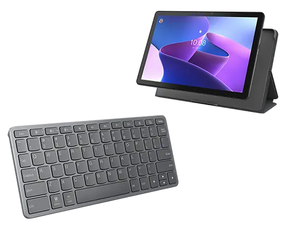 Lenovo Tab M10 (3rd Gen) (4GB 64GB) (Wifi) - Storm Grey + Folio & Wireless Keyboard Processore Unisoc T610 (da 1,8 GHz )/Android/64 GB eMCP