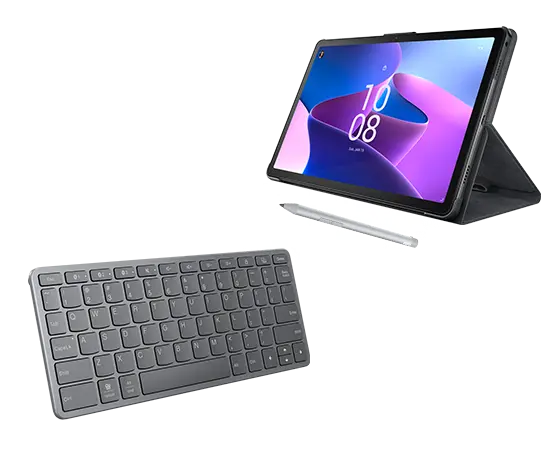 

Lenovo Tab M10 Plus (3rd Gen) (4GB 128GB) (Wifi) - Storm Grey + Pen, Folio & Wireless Keyboard MediaTek Helio G80 Processor (2.00 GHz )/Android/128 GB eMCP