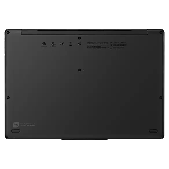 Bottom side of Lenovo ThinkPad X13s laptop.