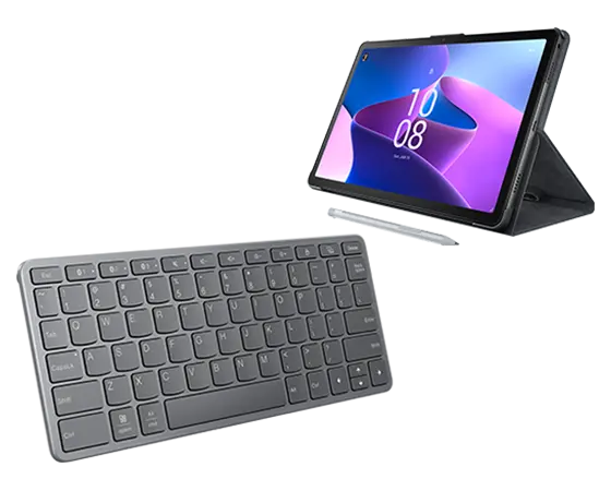Lenovo Tab M10 Plus (3rd Gen) (4GB 128GB) (Wifi) - Storm Grey + Pen, Folio & Bluetooth Wireless Keyboard Processador MediaTek Helio G80 (2,00 GHz )/Android/128 GB eMCP