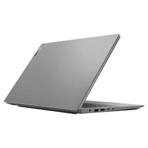 Lenovo V15 Gen 4 laptop: right, rear view with lid open