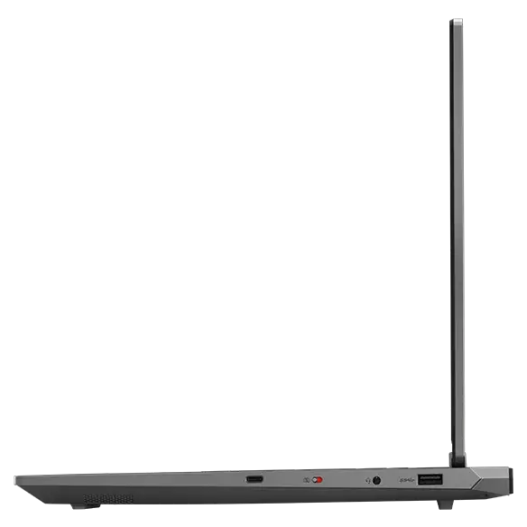 Lenovo LOQ 15IRX9 gaming laptop – right profile, lid open