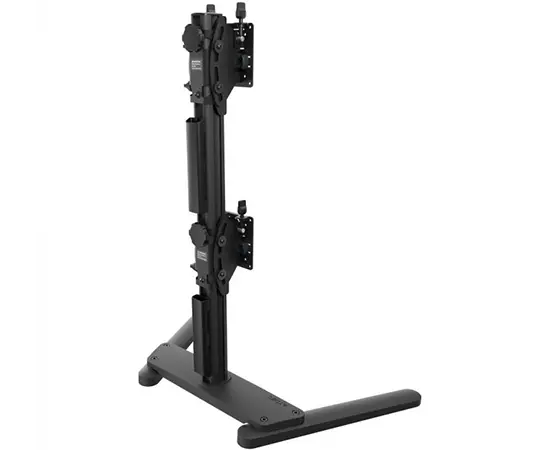 Atdec Freestanding Heavy Duty Dual Vertical Monitor Mount - Black