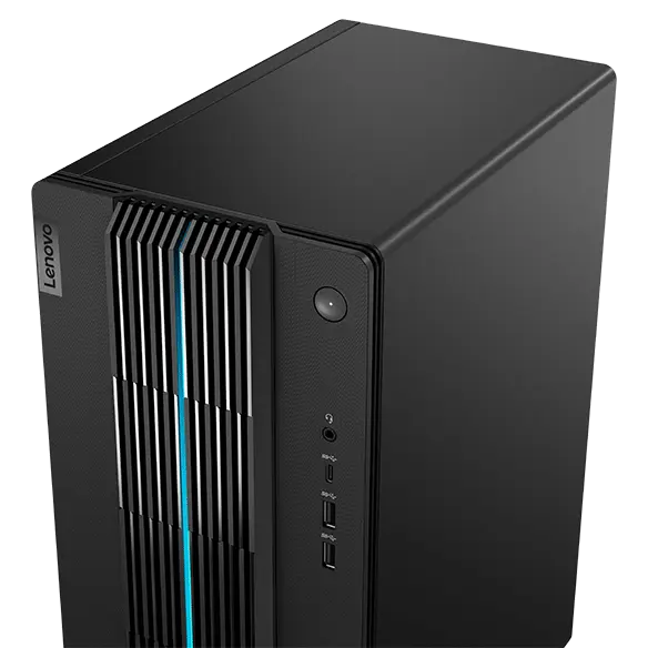 Front-side ports and power button on the IdeaCentre Gaming 5 Gen 7 (17L Intel)