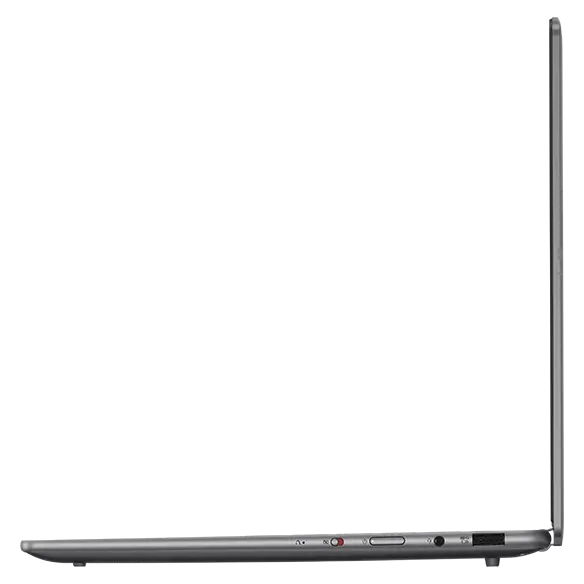 Right side profile view of Luna Grey Yoga Slim 7i Gen 9 laptop