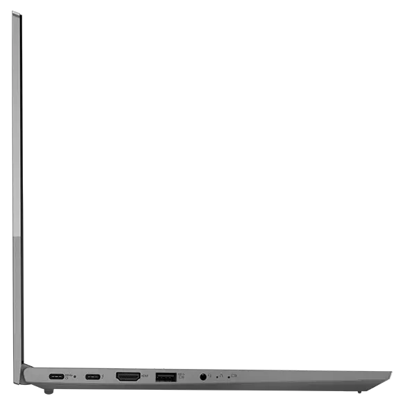 Left view of an open Lenovo ThinkBook 15 Gen 4 (Intel) laptop