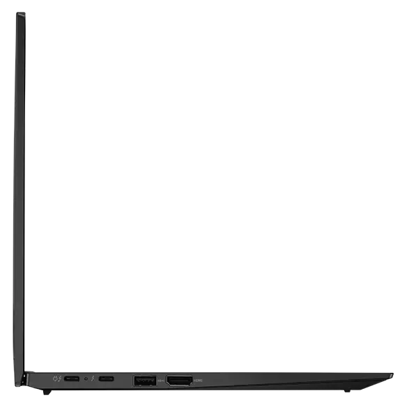 Lenovo ThinkPad X1 Carbon laptop: Left profile, lid open