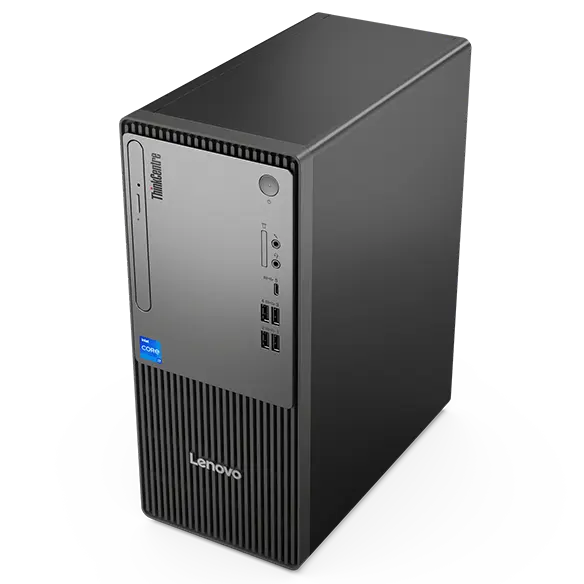 Lenovo ThinkCentre Neo 50t Gen 5 Tower with USB C & USB A ports, headphone/mic combo, optional slim ODD & card reader.