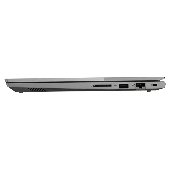 Closed cover right-side profile of Lenovo ThinkBook 14 Gen 5 laptop.