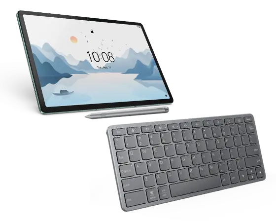 Lenovo Tab P12 with Matte Display (8GB 128GB) (Wifi) - Sage Green + Pen & Bluetooth Wireless Keyboard MediaTek Dimensity 7050 Prozessor (2,60 GHz )/Android/128 GB UFS 2.2