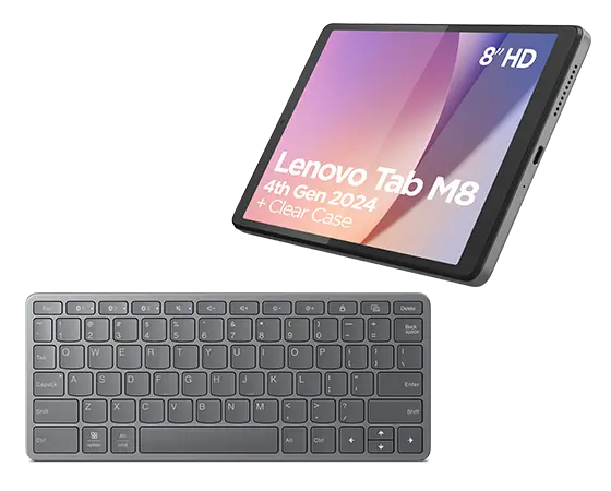 Lenovo Tab M8 (4th Gen) (4GB 64GB) (Wifi) - Arctic Grey + Bluetooth Wireless Keyboard MediaTek MT8768 Prozessor (2,20 GHz )/Android/64 GB eMMC