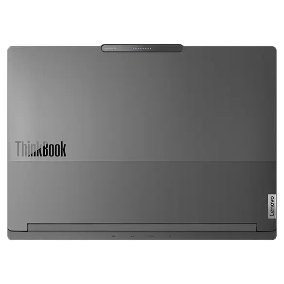 Overhead shot of the closed top cover on the Lenovo ThinkBook 16p Gen 4 laptop.