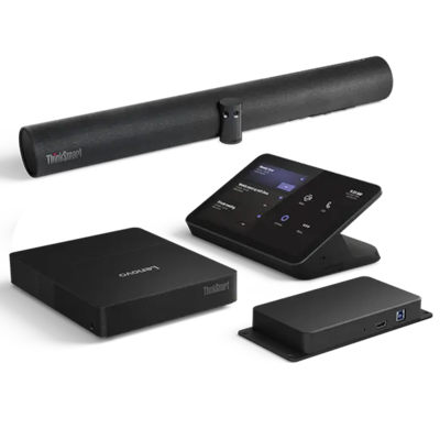 All-in-one ThinkSmart Core Gen 2 (Microsoft Teams) Full-Room Kit with IP Controller, ThinkSmart Bar 180 & Link Box Wave.