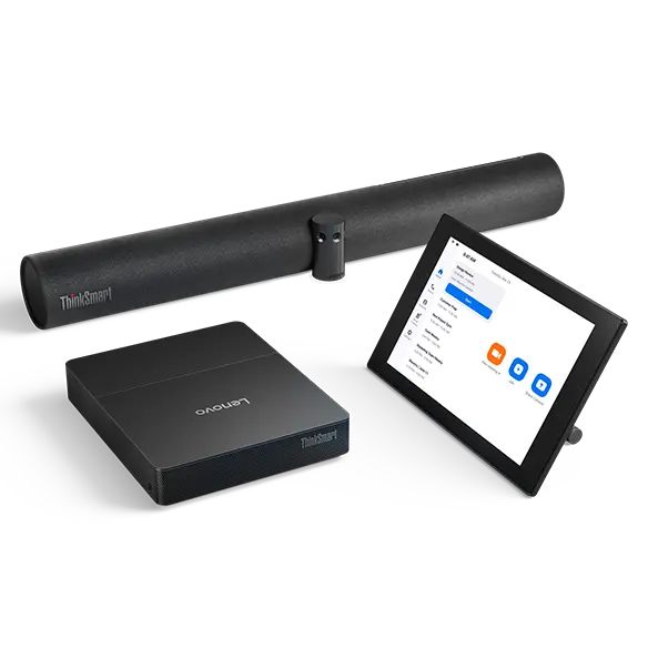 Lenovo ThinkSmart Core Gen 2 Full Room-sæt til Zoom, med Lenovo ThinkSmart-controller og Lenovo ThinkSmart Bar 180 soundbar