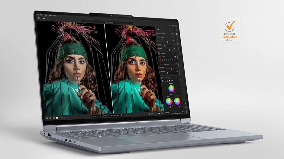 Color-calibrated display on the Lenovo ThinkBook 16p Gen 6 laptop ensures accurate color representation.