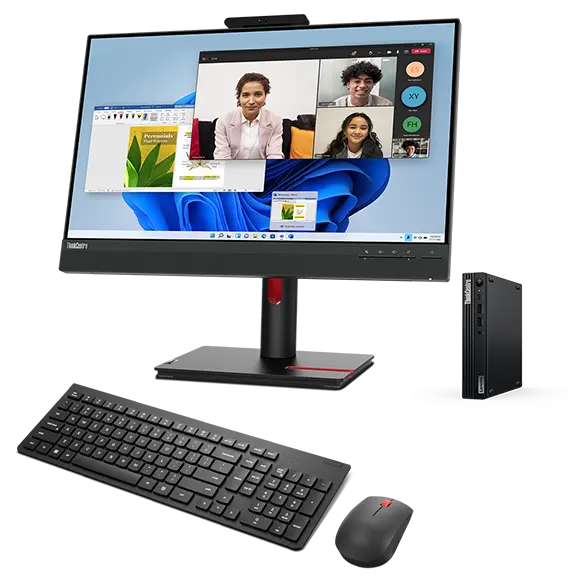 Lenovo ThinkCentre M70q G5 (i5-14500T 16G 512G W11Pro) + Mouse e Tastiera wireless + Monitor compatibile TIO 24 Gen 5 FHD Processore Intel® Core™ i5-14500T vPro® di quattordicesima generazione (E-core fino a 3,4 GHz P-core fino a 4,8 GHz)/Windows 11 Pro 6