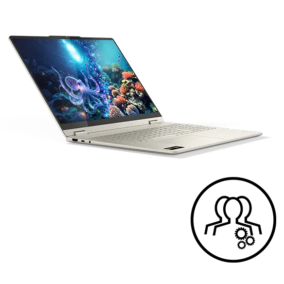 Lenovo Yoga 7 2-in-1 16 R7-32GB-1TB +3 Jahre Premium Care AMD Ryzen AI 7 350 Prozessor 2,00 GHz bis zu 5,00 GHz, Windows 11 Home 64, 1 TB SSD M.2 2242 PCIe 4.0 TLC, 16 Inch, Seashell