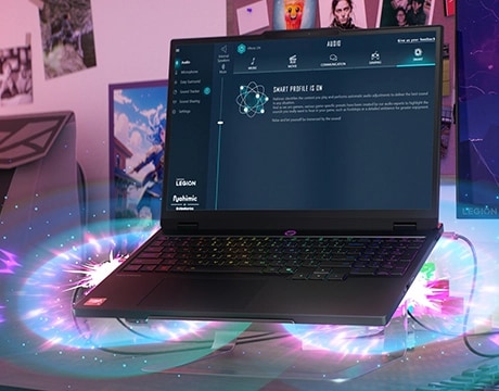 Enjoy immersive 3D audio via Nahimic on the Lenovo Legion 5 Gen 10 laptop.