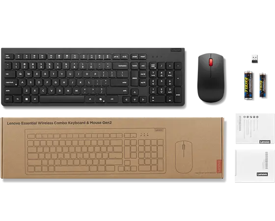 Lenovo Essential Wireless Combo Keyboard & Mouse Gen2 AI - US