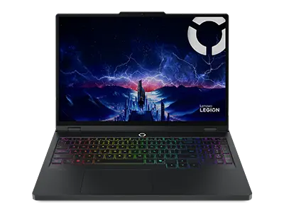 Front view of Legion Pro 5i Gen 10, built for high-performance gaming with a full-size keyboard.