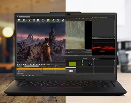 Create 3D animations & achieve high creative output on the Lenovo ThinkPad P14s Gen 6 mobile workstation.