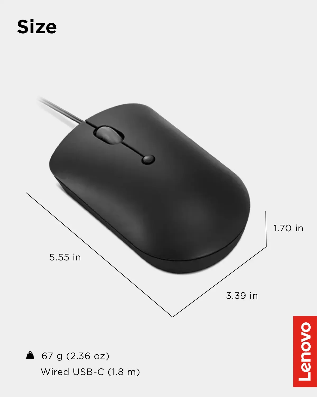 Lenovo 400 USB-C Wired Compact Mouse | GY51D20875 | Lenovo US