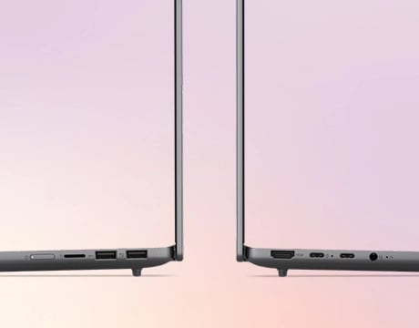 Left and right edges shown side by side highlight ports and slim profile; IdeaPad Slim 5i Gen 11 (14 מחשב נייד IdeaPad Slim 5 14IMH10 83V6002SIV מבית Lenovo