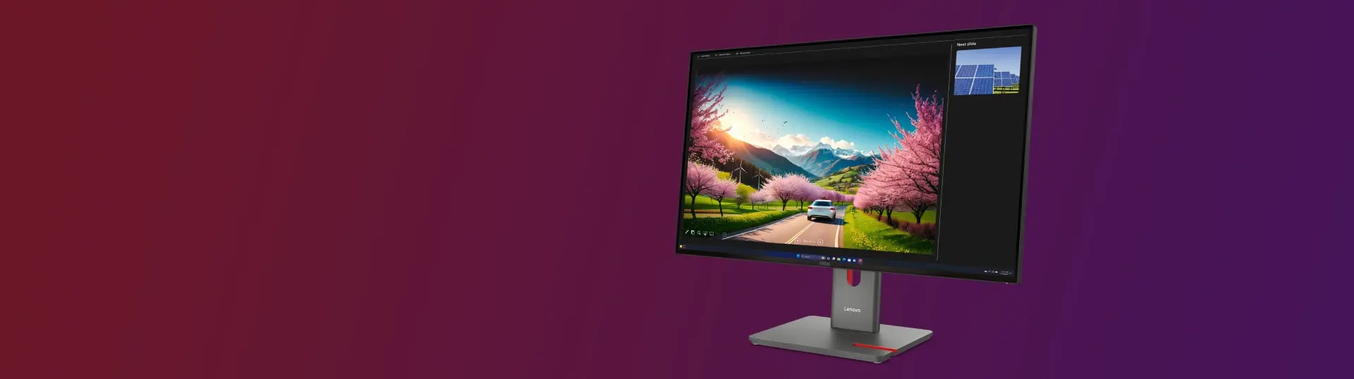 ThinkVision P32UD-40 Monitor in front facing left position. 