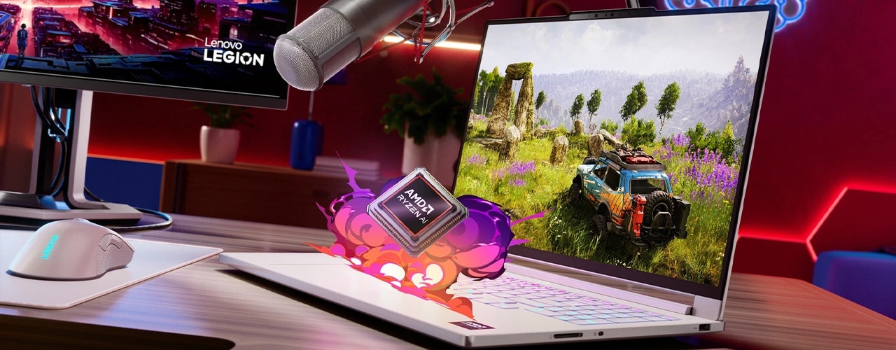 Intelligent performance delivered by AMD Ryzen™ AI 400 Series processors on the Lenovo Legion 7a Gen 11 laptop. מחשב נייד Legion 7 16AGP11 83Q8002CIV מבית Lenovo
