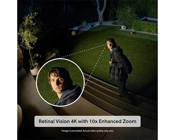 Ring - Spotlight Cam Pro (2nd Gen), Plug In, Retinal 4K for ultra-clear video, 10x Enhanced Zoom, 2 LED Spotlights - Black - image 2