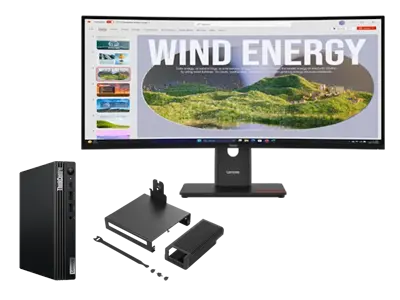 Lenovo ThinkCentre M75q G5 A7 16 512 + ThinkVision T34WD-40 34" UWQHD Docking AMD Ryzen™ 7 PRO 8700GE Processor (3,65 GHz up to 5.10 GHz)/Windows 11 Pro 64/512 GB SSD  TLC Opal
