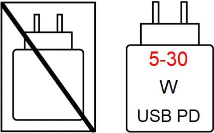 Charger is not included in the box and compatible capacity 5–30W USB PD
